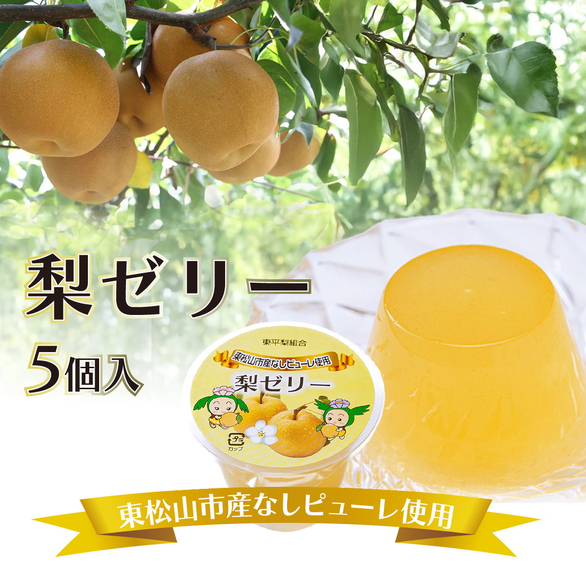 東松山市産 梨ピューレ使用 梨ゼリー 5個/箱入り埼玉県東松山市5000菓子・スイーツプリン・ゼリー