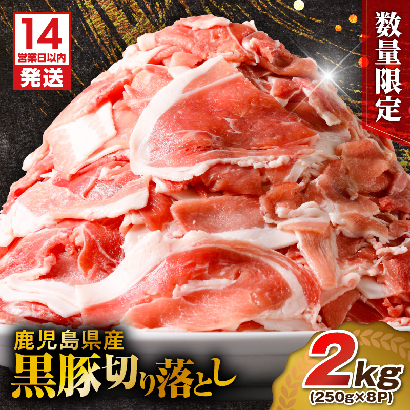 【14営業日以内に発送】 【数量限定】鹿児島県産 黒豚切り落とし 2kg K025-001_04鹿児島県鹿児島市12000肉豚肉