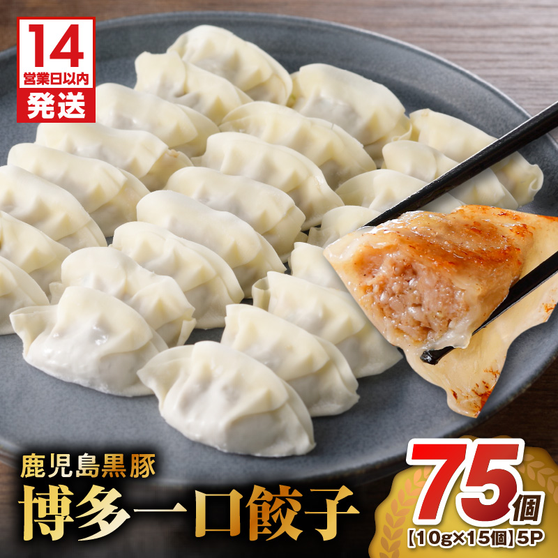 【14営業日以内に発送】 鹿児島黒豚博多一口餃子 75個 K025-009_01鹿児島県鹿児島市8000鍋セット・総菜・加工食品総菜