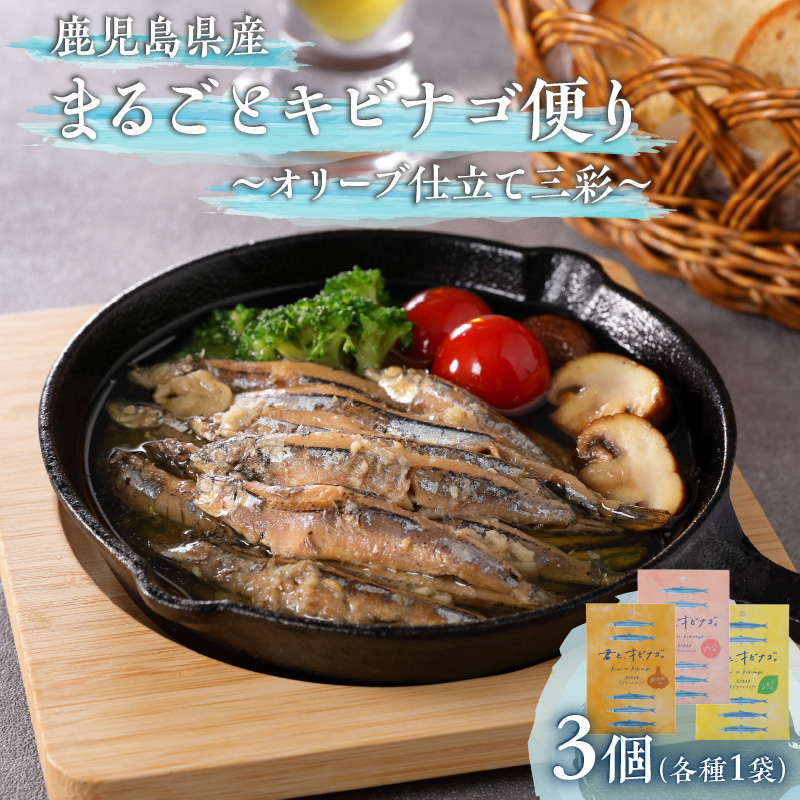 まるごとキビナゴ便り〜オリーブ仕立て三彩〜 3個セット K032-003_01鹿児島県鹿児島市9000魚介・海産物