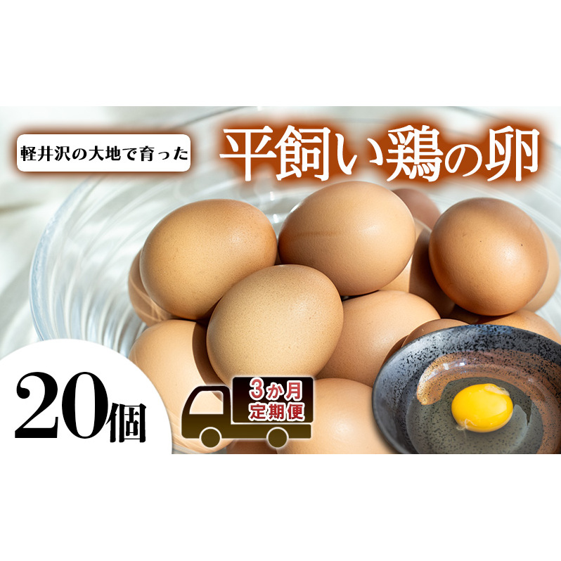 卵20個 3か月定期便 長野県軽井沢町30000卵・乳製品卵(鶏、烏骨鶏等)