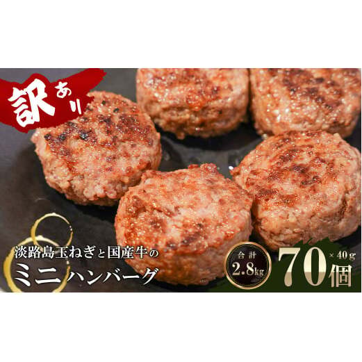 訳アリ 淡路島玉ねぎと国産牛のミニハンバーグ2.8kg 40g×70個兵庫県淡路市20000鍋セット・総菜・加工食品総菜