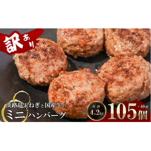 訳アリ 淡路島玉ねぎと国産牛のミニハンバーグ4.2kg 40g×105個兵庫県淡路市28000鍋セット・総菜・加工食品その他 鍋セット・総菜・加工食品