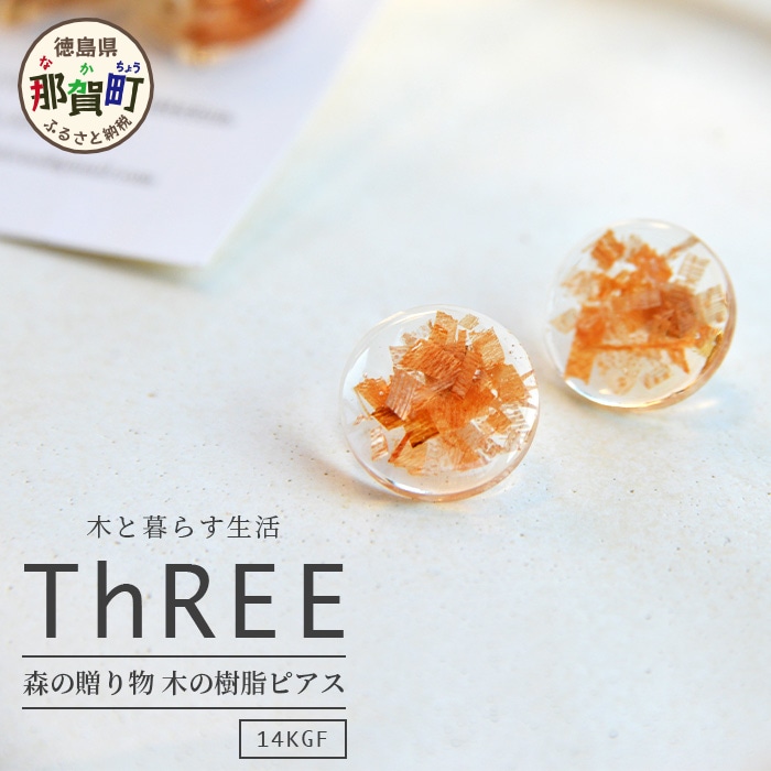 森の贈り物 木の樹脂 ピアス  TR-12-2徳島県那賀町16000衣類・装飾品・工芸品アクセサリー