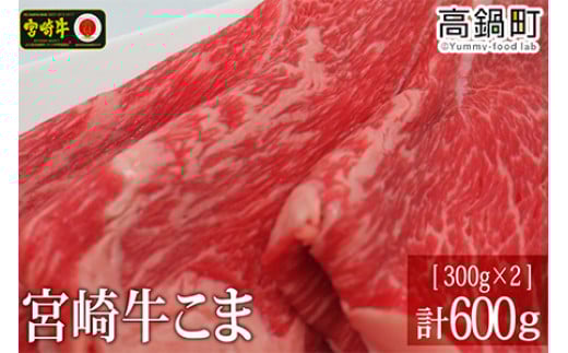<宮崎牛こま600g(300g×2)>3か月以内に順次出荷宮崎県高鍋町16000肉牛肉