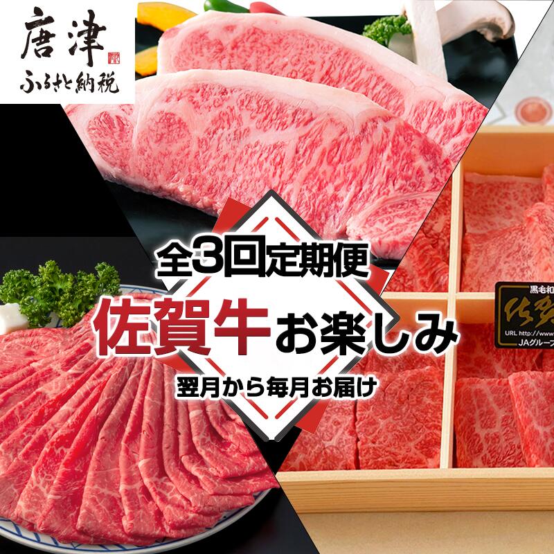 「全3回定期便」佐賀牛お楽しみ 鍋・ステーキ・焼き肉BBQ 寄付の翌月からお届け!スライス 希少部位 サーロイン佐賀県唐津市63000肉