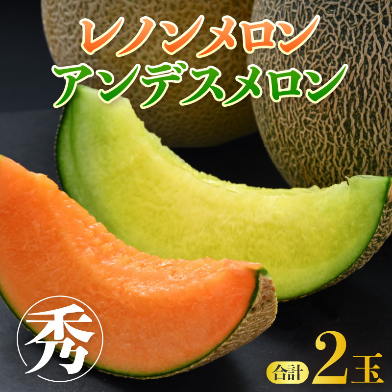 【先行予約】佐藤農園の赤肉と青肉食べ比べ計2玉(レノンメロン・アンデスメロン)農家直送 秀品 お届け! / フルーツ くだもの 特産 旬 夏 果物 完熟  メロン 朝どれ 美味しい お取り寄せ