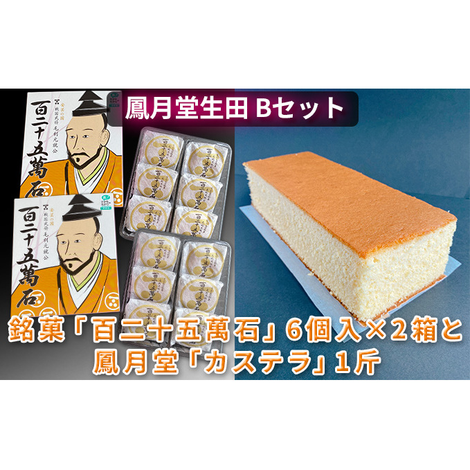 鳳月堂生田 銘菓「百二十五萬石」と鳳月堂「カステラ」 【Bセット】 和菓子 まんじゅう 饅頭 お菓子 広島県安芸高田市13000菓子・スイーツ饅頭・羊羹・大福