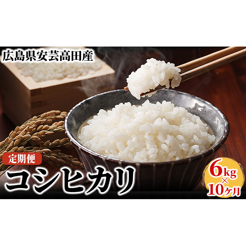 米 【10ヶ月お届け】令和5年産 安芸高田市産コシヒカリ6kg 精米/コシヒカリ こめ こしひかり 定期便 広島県安芸高田市140000米・パン白米