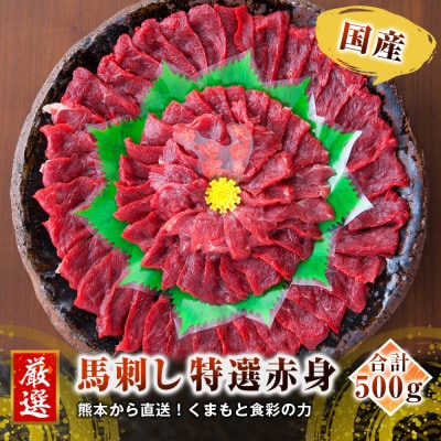 【国産馬刺し】熊本直送 ブロック肉 赤身500g+ユッケ500g 合計1kg(美里町)【配送不可地域:離島】【1374723】熊本県美里町50000肉その他 肉
