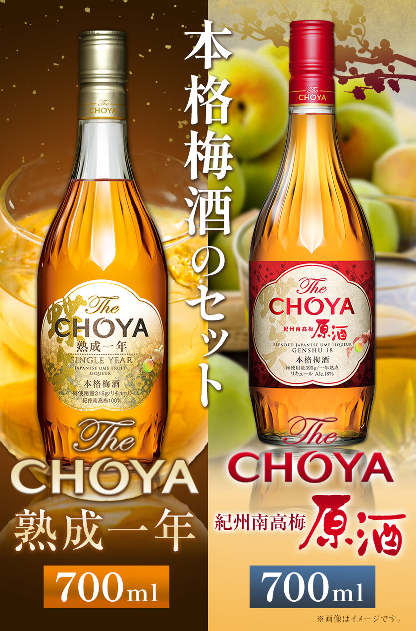 The CHOYA 熟成一年 700ml The CHOYA 紀州南高梅原酒 700ml 計2本 セット 飲み比べ 羽曳野商工振興株式会社《30日以内に出荷予定(土日祝除く)》大阪府 羽曳野市  梅酒 梅 酒 CHOYA チョーヤ チョーヤ梅