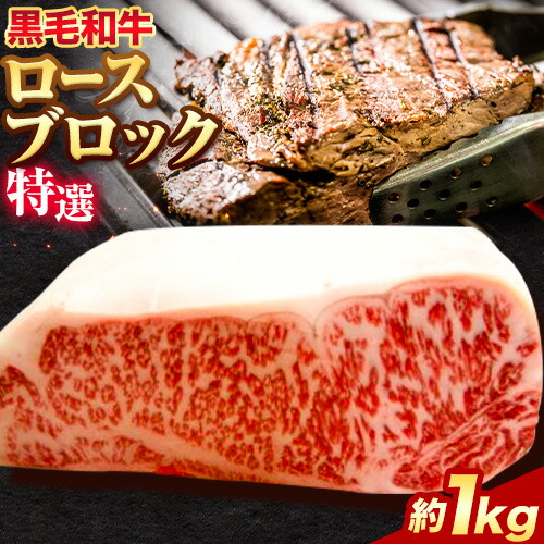 黒毛和牛 ロース ブロック 特選 1kg エムエスエイ (株)《30日以内に出荷予定(土日祝除く)》大阪府 羽曳野市  牛肉 牛 和牛 ブロック肉 ステーキ---habikino_msa_15_1---大阪府羽曳野市50000肉