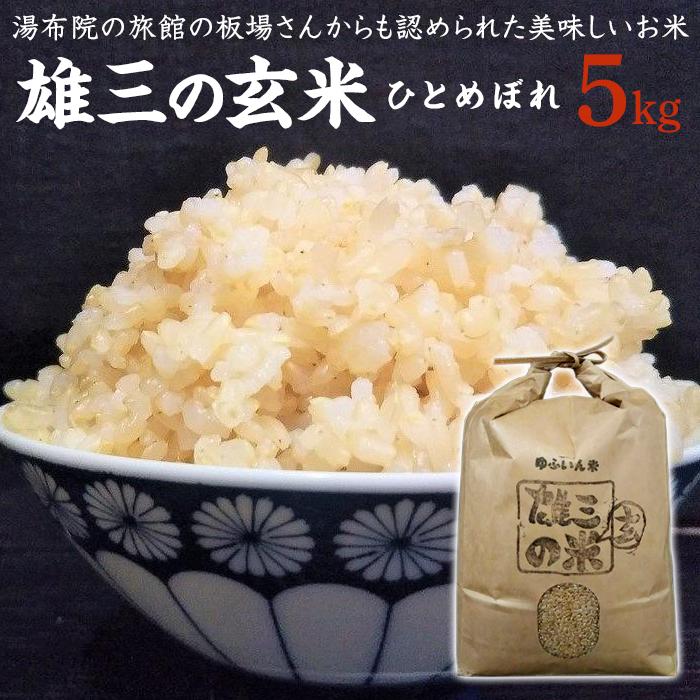 【玄米】湯布院の旅館の板場さんからも認められた美味しいお米(雄三の玄米)5kg大分県由布市18000米・パン白米