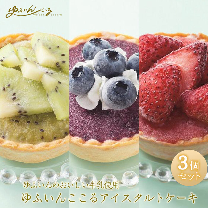 ゆふいんここる【アイスタルトケーキ】3個3種セット(ベリーツ苺・ブルーベリー・キウイ)<ゆふいんのおいしい牛乳>大分県由布市11000菓子・スイーツアイス・ジェラート