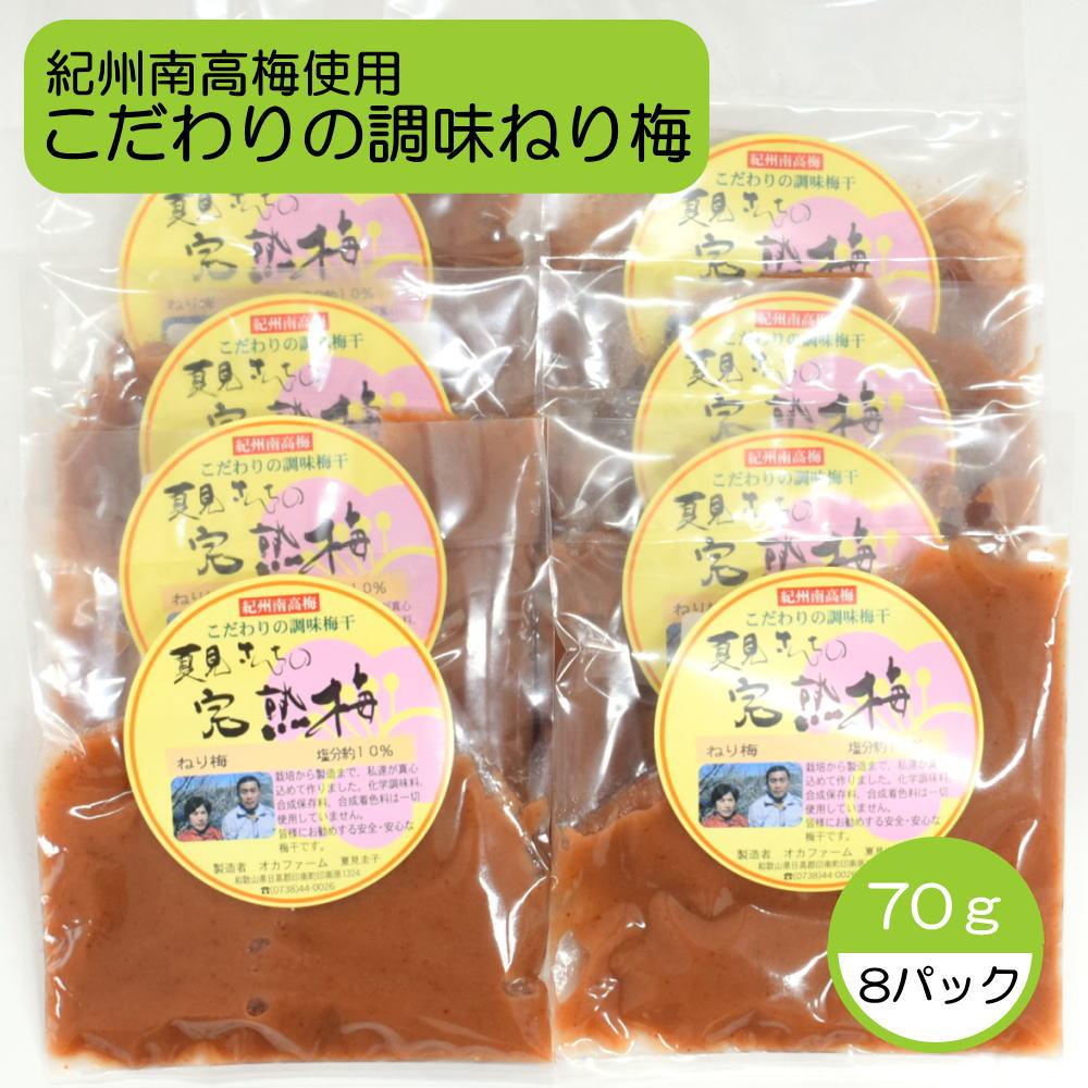 完熟紀州南高梅使用のこだわり調味ねり梅 70g×8個入り【TM163】和歌山県印南町8000鍋セット・総菜・加工食品漬物・梅干・キムチ