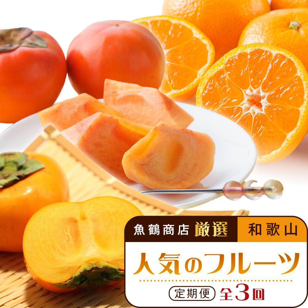 【魚鶴商店厳選】和歌山人気のフルーツ定期便(柿・みかん)【定期便全3回】【UT115】和歌山県印南町41000果物・フルーツその他 果物・フルーツ
