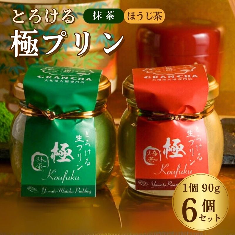 【ふるさと納税】極プリン6個入(抹茶・ほうじ茶 各2個入り)/化粧箱入り 八宝 奈良市なら I-306奈良県奈良市10000菓子・スイーツプリン・ゼリー