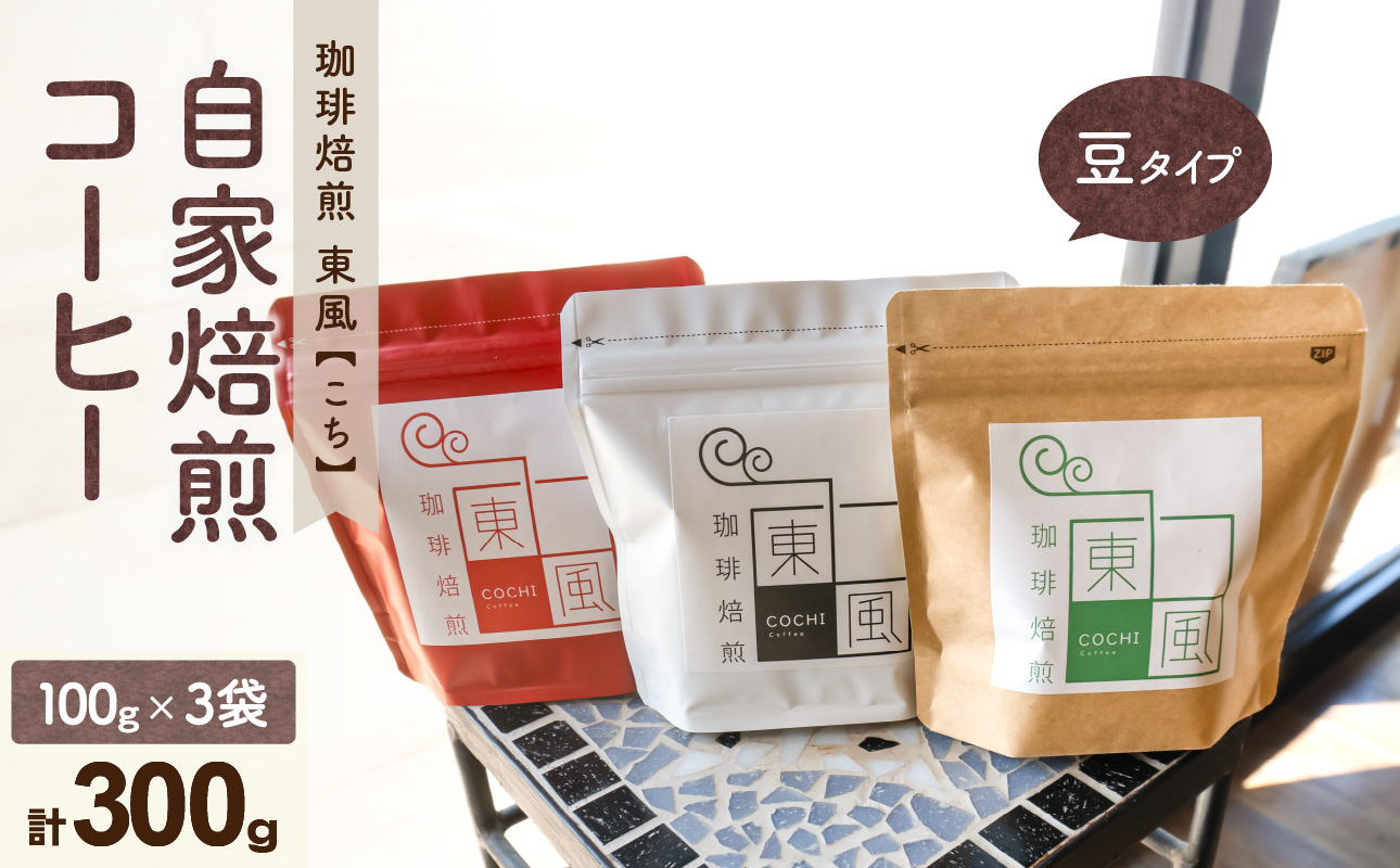 自家焙煎 コーヒー豆 焙煎珈琲 東風 オリジナルブレンド 100g×3袋 セット岡山県備前市10000お茶・飲料コーヒー・紅茶