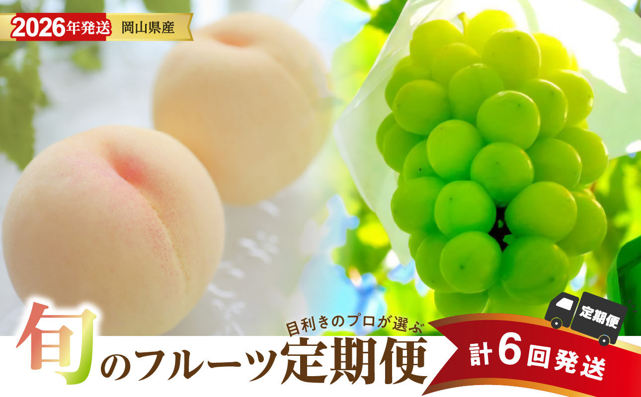 【2026年発送分 先行受付スタート!】【定期便】岡山県産 桃 約4kg・シャインマスカット 約5kg 計6回発送【シャインマスカット 晴王 葡萄 ぶどう 白桃 桃 もも 果物 くだもの フルーツ 定期