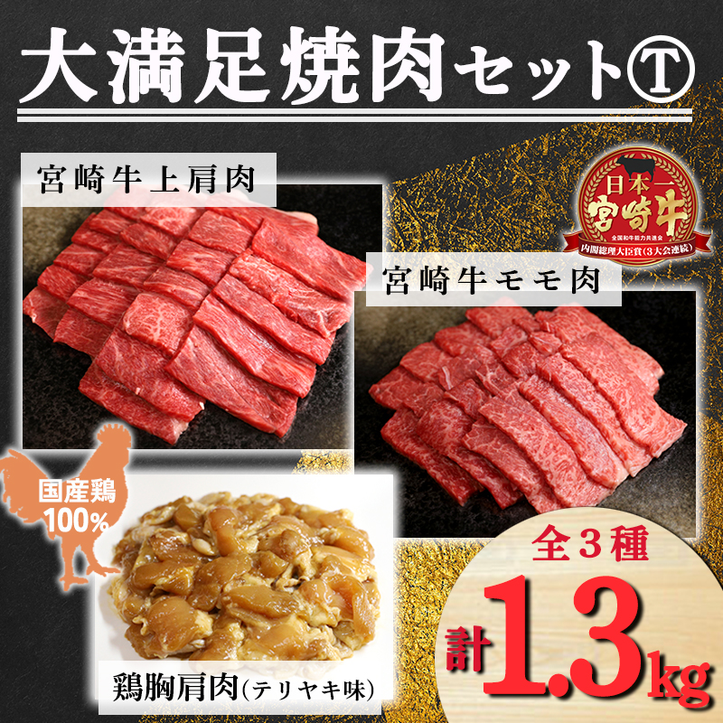 大満足焼肉Tセット 1.3kg TF0578-P00012宮崎県高原町22000肉