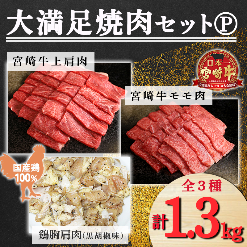 大満足焼肉Pセット 1.3kg TF0580-P00012宮崎県高原町22000肉