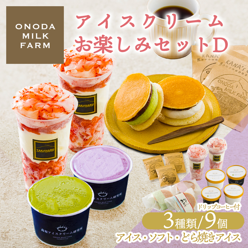 アイスクリームお楽しみDセット カップアイスやソフトアイス3種9個 詰め合わせ(ドリップコーヒー付き)  TF0727-P00023宮崎県高原町17000菓子・スイーツアイス・ジェラート