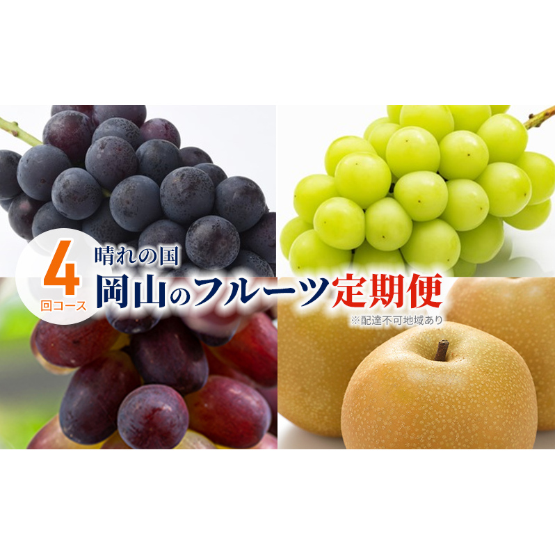 ぶどう 梨 定期便 2025年 先行予約 晴れの国 岡山 の フルーツ 定期便 4回コース 葡萄 なし 岡山県産 国産 セット ギフト 岡山県高梁市71000果物・フルーツマスカット・ぶどう
