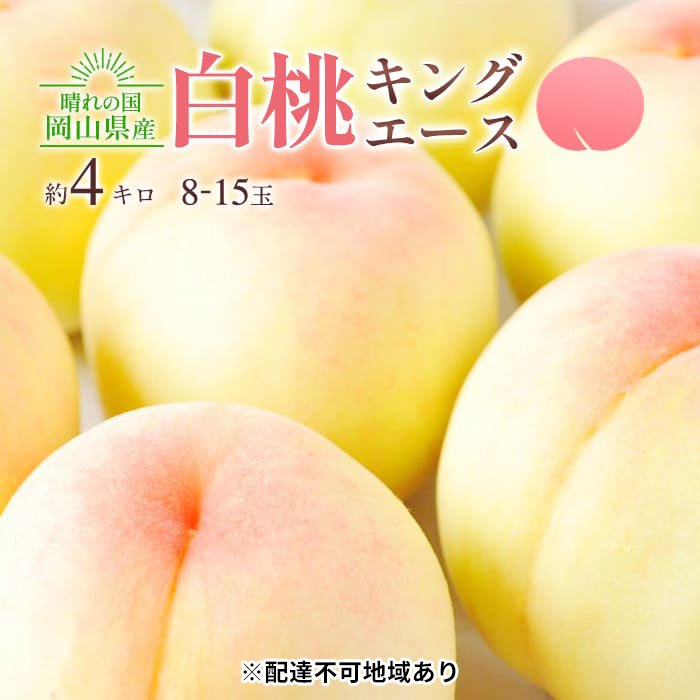 桃 2026年 先行予約 岡山 白桃 キング・エース 約4kg 8〜15玉入り もも モモ 岡山県産 国産 フルーツ 果物 ギフト 橋田商店岡山県高梁市47000果物・フルーツもも・すもも