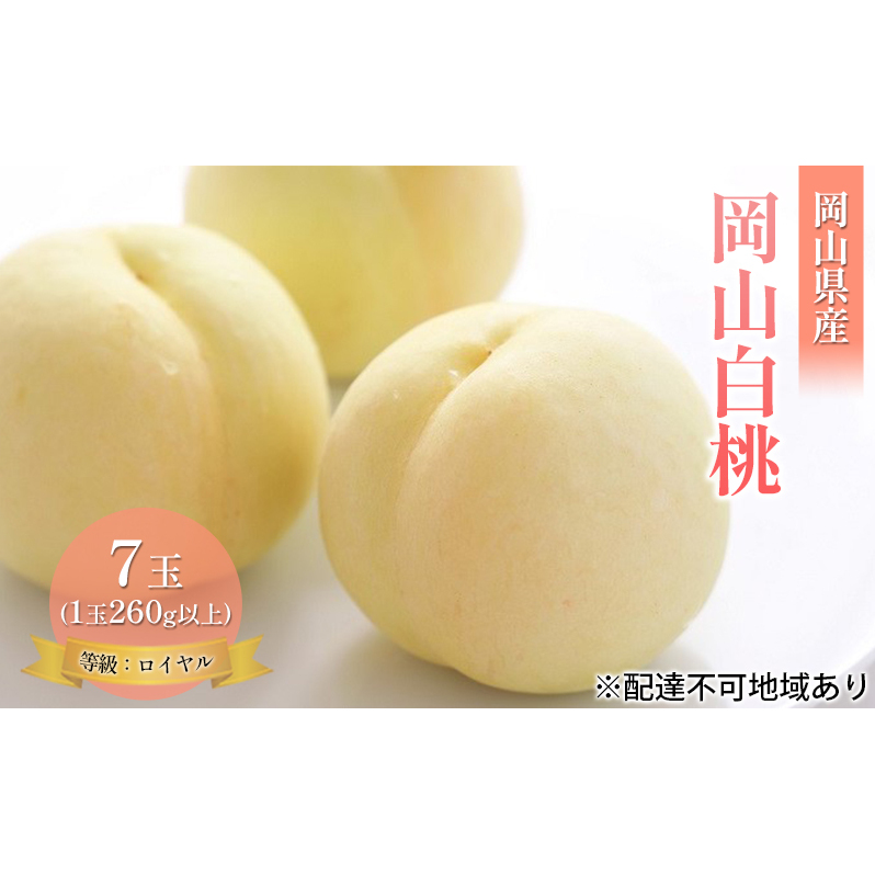 桃 2025年 先行予約 岡山 白桃 7玉 約1.8kg 等級:ロイヤル(1玉 260g以上) もも モモ 岡山県産 国産 フルーツ 果物 ギフト岡山県高梁市34000果物・フルーツもも・すもも