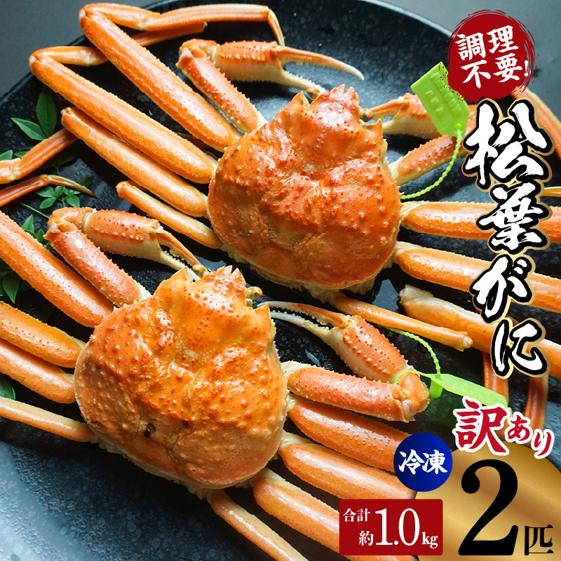 【先行予約】【訳あり 釜茹で松葉がに タグ付き 500g×2匹 兵庫県 香住産 数量限定 冷凍】令和7年11月中旬以降、順次発送予定 カニの本場 新鮮 かに カニ ズワイガニ 国産 脚 足 爪 身 肩 大人