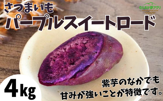 【先行予約】【さつまいも パープルスイートロード 4kg】10月から12月にかけて発送予定 農薬不使用 サツマイモ イモ いも ホクホク ねっとり 甘みが強い むらさきいも 紫芋 野菜 紫色 兵庫県