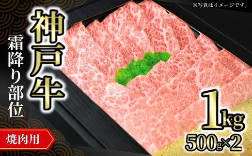【神戸牛焼肉用(霜降り部位)1kg(500g×2) 冷凍】発送目安:入金確認後1ヶ月程度 ※配送日の指定はできません 大人気 人気ふるさと納税 返礼品 おすすめ ランキング しゃぶ 牛肉 ステーキ
