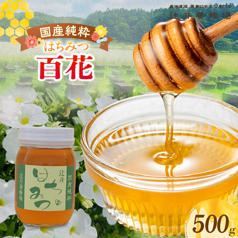 【国産純粋 百花はちみつ 500g 瓶】国産 純粋 百花 はちみつ ハチミツ 蜂蜜 紅茶 パン ヨーグルト おすすめ 兵庫県 香美町 辻井養蜂場 81-05兵庫県香美町10000鍋セット・総菜・加工食品ジャム・