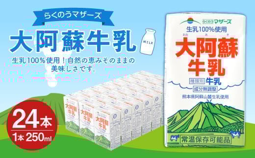 大阿蘇 牛乳 24本 250ml×24本 1ケース 生乳 成分無調整熊本県益城町10000卵・乳製品牛乳・乳飲料