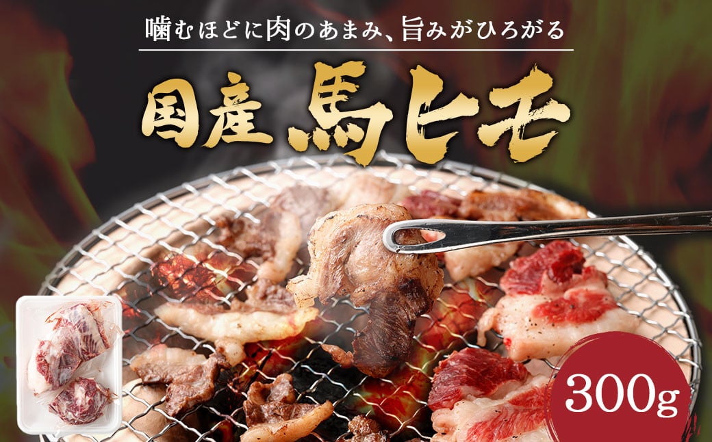 国産 馬ヒモ 焼肉用 300g 馬肉 お肉 煮込み 冷凍 熊本県熊本県益城町12000肉ジビエ