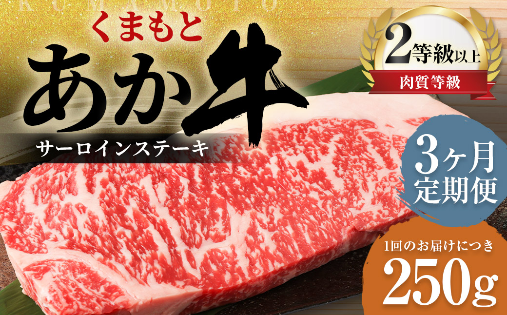 【3ヶ月定期便】くまもとあか牛 サーロイン 250g×1枚 牛肉 牛 肉熊本県益城町41500肉牛肉