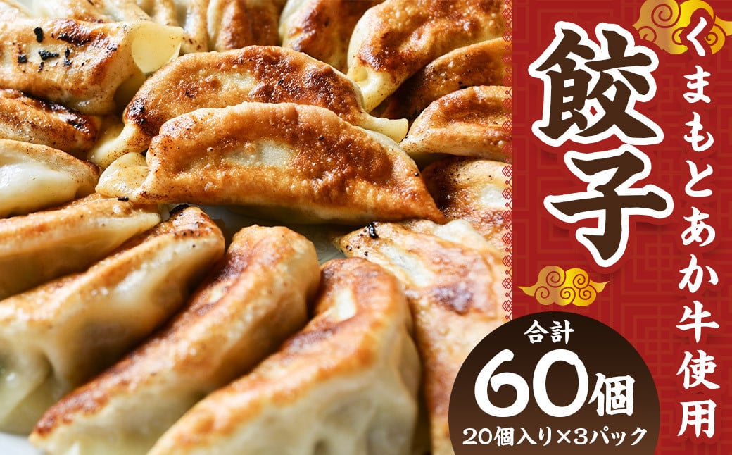 くまもと あか牛 100% 餃子 60個 (20個入り×3) ぎょうざ熊本県益城町13000肉その他 肉