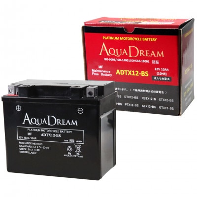 AQUADREAM PLATINUM バイク用バッテリー 液入充電済 ADTX12-BS 1個【配送不可地域:沖縄】【1608768】奈良県天理市17000電化製品家電
