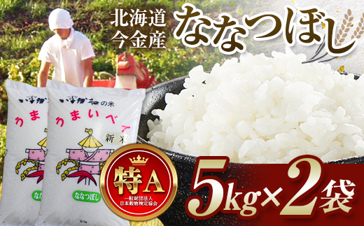 令和6年産 今金産 ななつぼし 10kg(5kg×2袋) 北海道 今金町産 米 白米 米俵 F21W-429北海道今金町24000米・パン白米