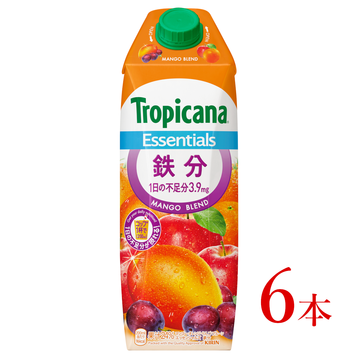 キリン 【トロピカーナ】エッセンシャルズ〈鉄分〉「1000ml×6本」長野県安曇野市10000お茶・飲料果汁・野菜飲料