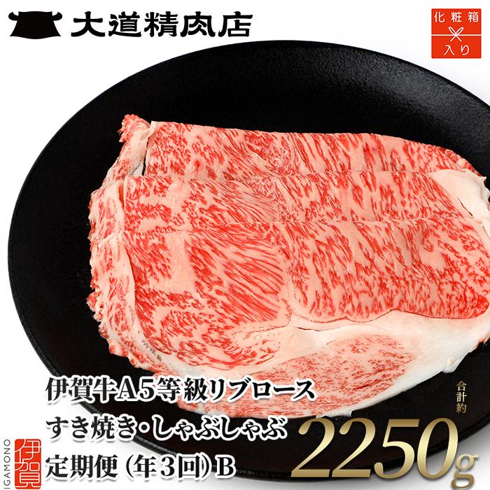 【化粧箱入 伊賀牛】 A5リブロース 750g 3回定期便コースB三重県伊賀市100000肉牛肉