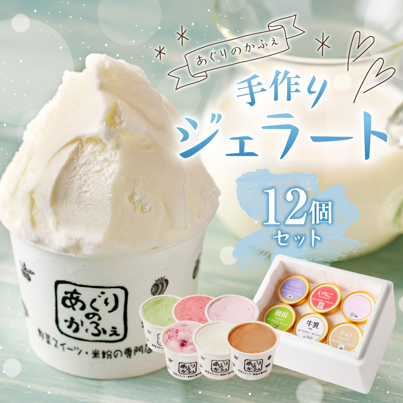 手作りジェラート12個セット【あぐりのかふぇ】 ns029-002栃木県那須塩原市21000菓子・スイーツアイス・ジェラート
