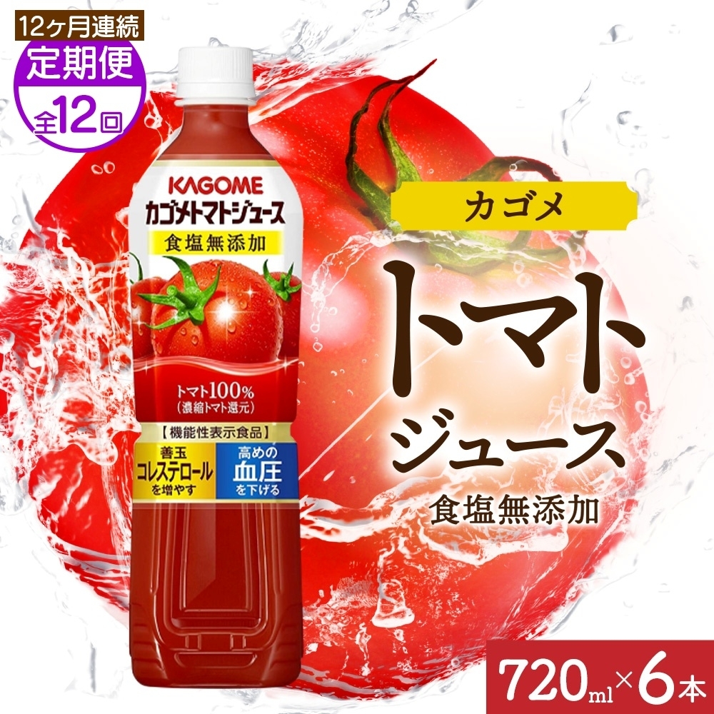 【定期便】12ヵ月連続カゴメトマトジュース食塩無添加 720mlPET ns038-052栃木県那須塩原市132000お茶・飲料果汁・野菜飲料