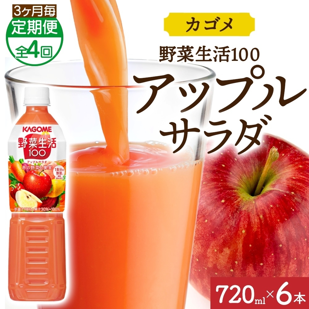 【定期便】3ヵ月毎全4回野菜生活100 アップルサラダ 720mlPET ns038-071栃木県那須塩原市44000お茶・飲料果汁・野菜飲料