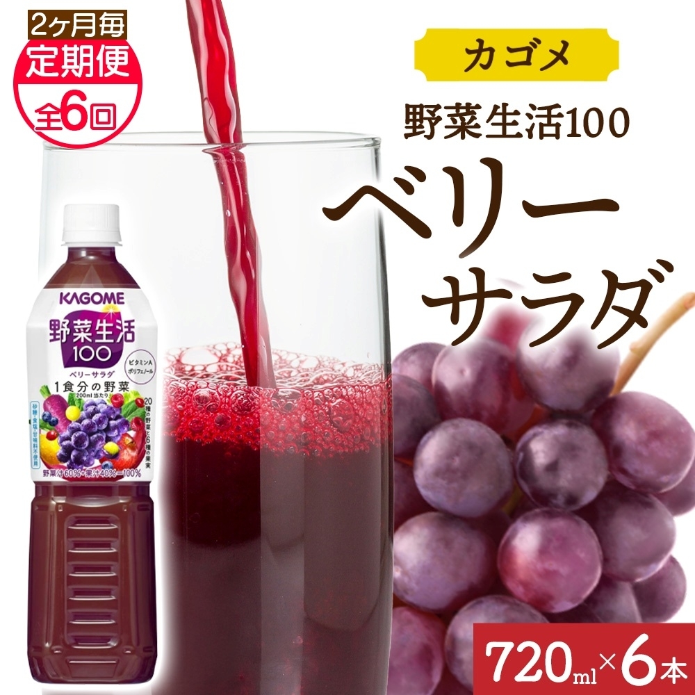 【定期便】2ヵ月毎全6回野菜生活100 ベリーサラダ 720mlPET ns038-076栃木県那須塩原市66000お茶・飲料果汁・野菜飲料