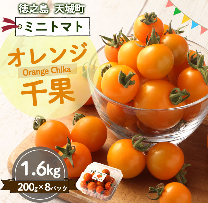 徳之島 天城町産 ミニトマト 200g×8パック 合計1.6kg オレンジ千果 トマト鹿児島県天城町14000野菜・きのこトマト