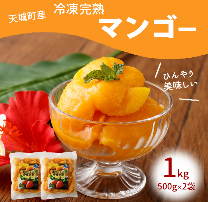 鹿児島県 徳之島 天城町産 冷凍 完熟 マンゴー 1kg(500g×2袋)冷凍マンゴー鹿児島県天城町19000果物・フルーツマンゴー・パイナップル