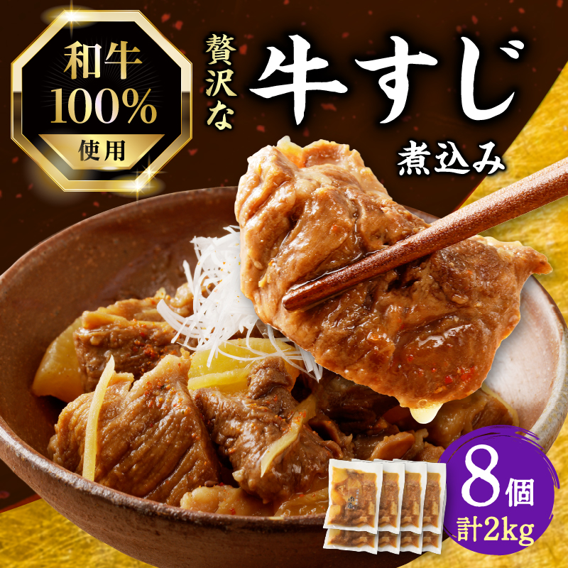和牛100%の贅沢なすじ煮込み250×8個 2kg京都府木津川市22000鍋セット・総菜・加工食品