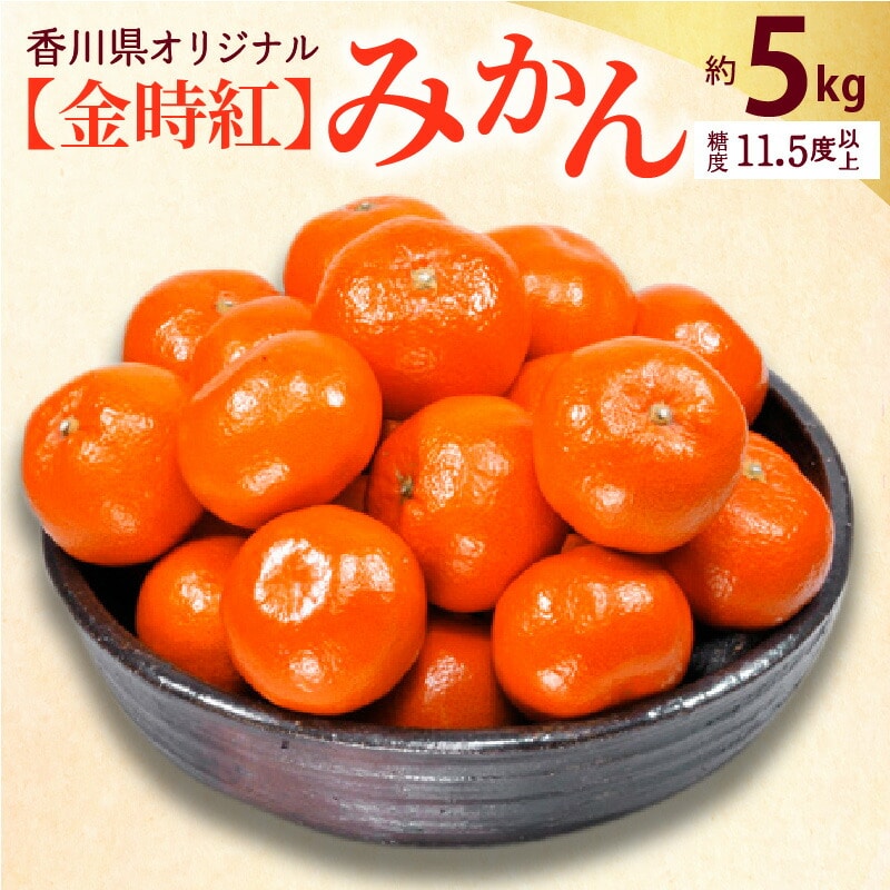【ふるさと納税】【先行予約】【配送不可地域:北海道・沖縄県・離島】みかん 約 5kg 金時紅 約40〜60玉 サイズ L〜S 糖度11度以上 高糖度 濃厚 香川県 三豊市 オリジナル 小原紅早生 果物 フ
