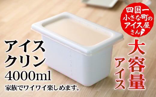 【四国一小さなまちのアイス屋さん】≪松崎冷菓≫大容量アイス 4000ml ★アイスクリン★  4l スイーツ デザート おすすめ 美味しい 高知県 田野町高知県田野町16000卵・乳製品その他卵・乳製